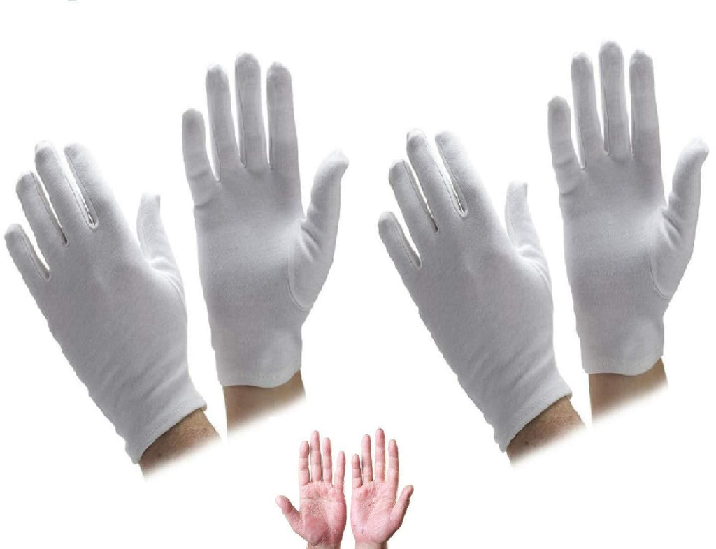 Cotton Gloves 2 Pairs - Universal Soft-Hand Work Glove Liners by PALESTREN ®, Medium, for Eczema, Dry Hands, Moisturizing - NewNest Australia