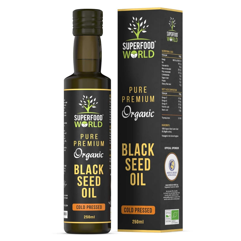 Organic Black Seed Oil 250ml - 100% Pure & Premium Virgin Cold Pressed Nigella Sativa Black Cumin Seed Oil - Supports Healthy Immune, Joint & Brain Function - Certified Organic in The UK - NewNest Australia