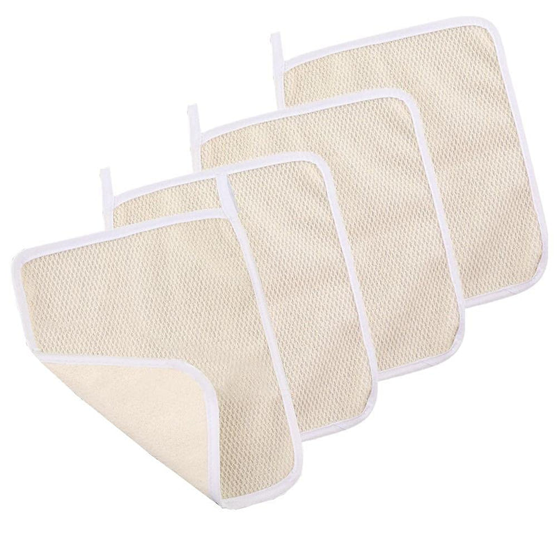 4 Pack Exfoliating Face and Body Wash Cloths 2-Sided Bath Towel Exfoliating Scrub Cloth for Women and Man Washcloth with Soft Handle and Fine Mesh(26 x 22cm) - NewNest Australia