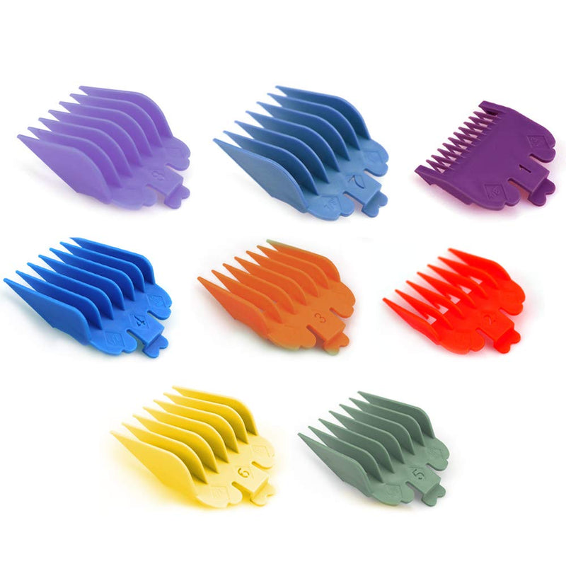 8pcs Professional Hair Clipper Guide Combs, Multiple Sizes Multi-Color Plastic Hair Trimmer Guards Attachments Replacement Guards Set 3-25mm Universal Hair Salon Tools - NewNest Australia