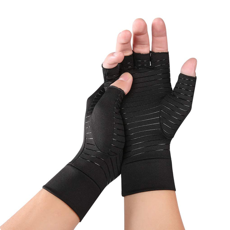 Upgraded Half Finger Arthritis Gloves Compression Therapy Gloves Relief Stiff Joints, Inflammation, Carpal Tunnel, Rheumatoid Pain, Non Slip Cosy Gloves for Housework, Typing, Cycling, Driving L Half Finger Gloves - NewNest Australia