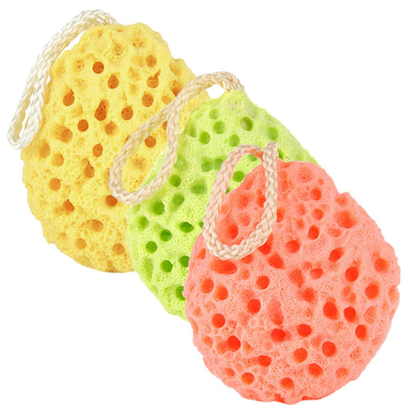 Body Bath Sponge,3 Pack Natural Fiber Soft Body Bath Sponge Honeycomb Texture Gentle Soothing Exfoliating Cleansing Body Shower Loofahs for Adults Kids Daily Care Bathroom Supplies - NewNest Australia