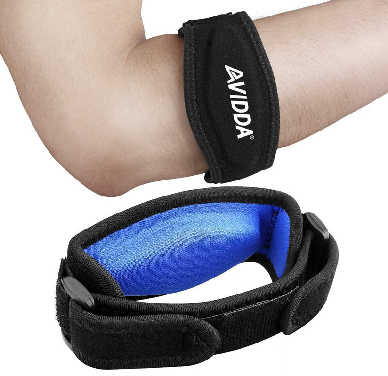 AVIDDA Tennis Elbow Support Strap, Adjustable Elbow Brace with Compression Pad for Tennis Elbow, Golfers Elbow, Pain Relief, Men, Women Blue 1 Pack 1 Pack Blue - NewNest Australia