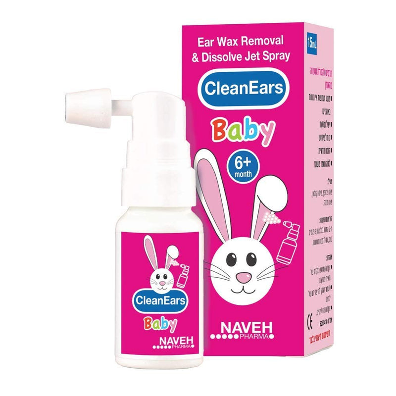 Naveh Pharma CleanEars Baby Ear Wax Removal Kit Spray Ear Wax Softener Cleaner Ear Irrigation and Wax Dissolution – All-Natural Patented Formula – Nonirritant – for Kids and Adults (15 ML) 15 ml (Pack of 1) - NewNest Australia