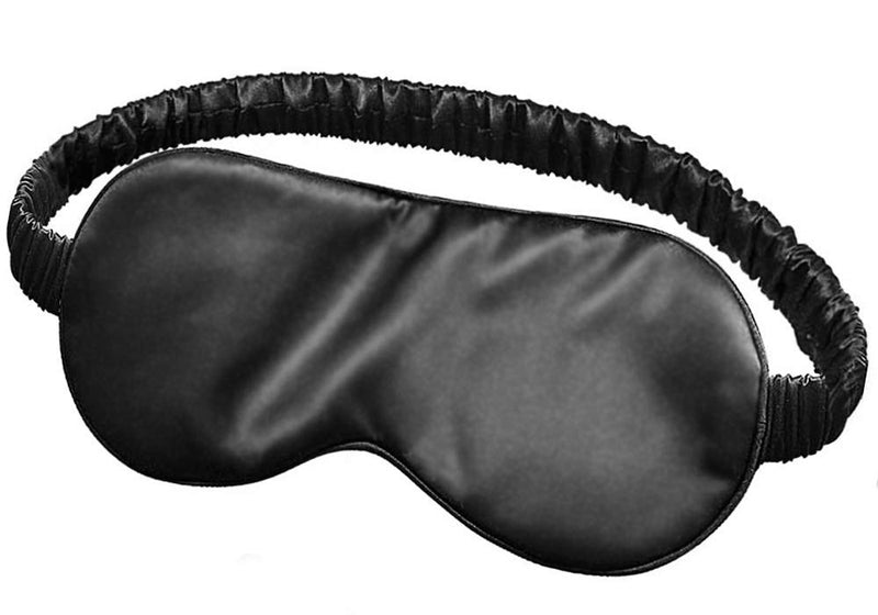 Sleep Mask,Silk Eye Mask for Sleeping Women/Men/Girls,19 Momme Both Sides 100% Pure Mulberry Silk Blackout Anti-Allergy Blindfold with Elastic Strap for Night,Travel,Nap,Meditation (Black) Black - NewNest Australia