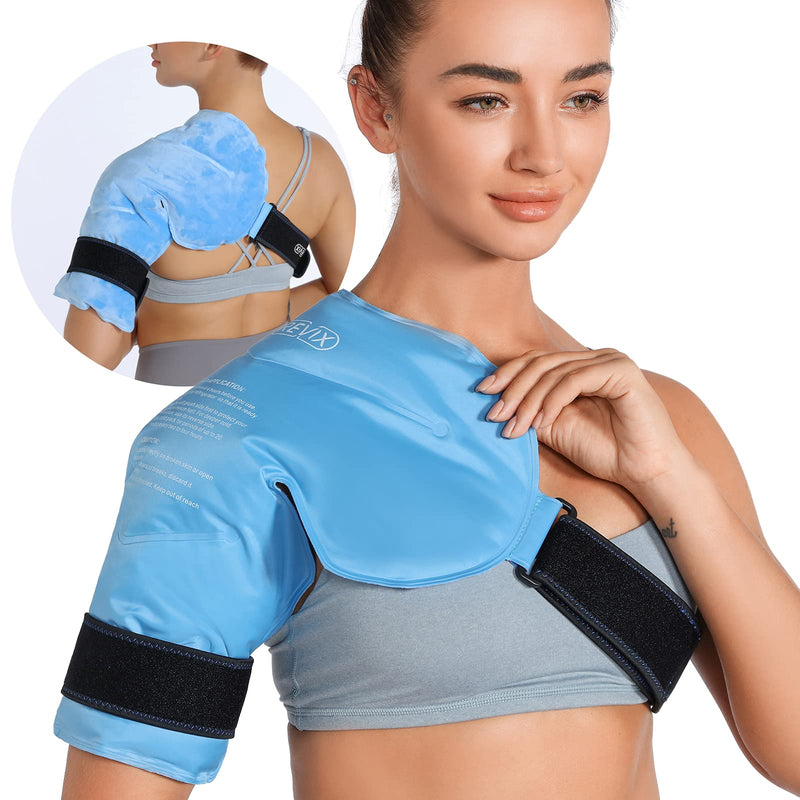 REVIX Shoulder Ice Pack Rotator Cuff Cold Therapy, Ice Packs Shoulder Wraps for Pain Relief & Tendonitis, Reusable Shoulder Cold Pack Compression Brace for Injuries, Recovery After Shoulders Surgery Blue - NewNest Australia