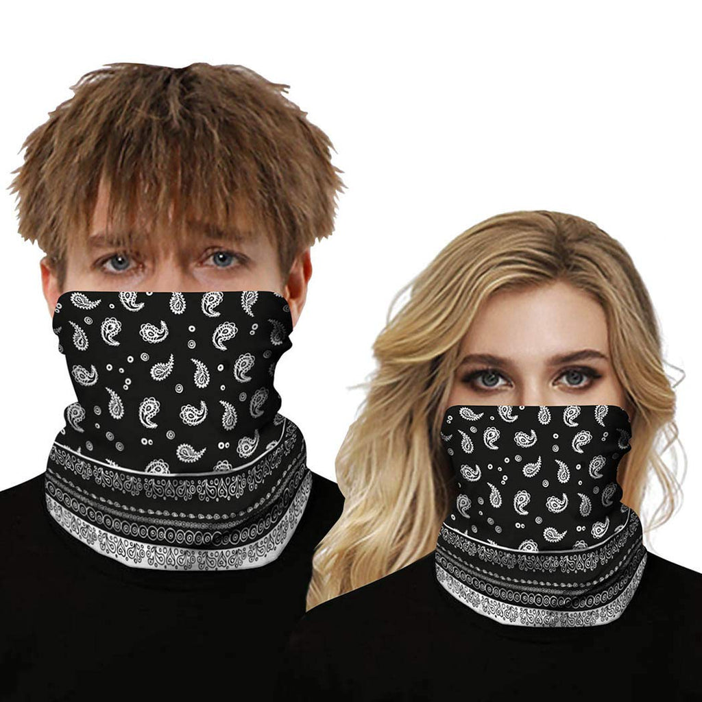 IYOU Sport Neck Gaiter Black Multifunctional Face Scarf Tube Balaclavas Print Motorcycle Bandanas Dust Outdoor Face Mask for Women and Men - NewNest Australia