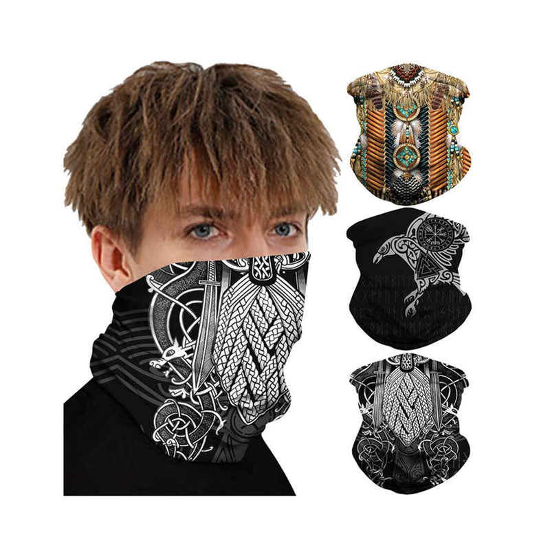 IYOU Fashion Outdoor Neck Gaiter Black Elastic Face Scarf Printed Bicycle Dust Bandana for Women and Men(pack of 3) - NewNest Australia