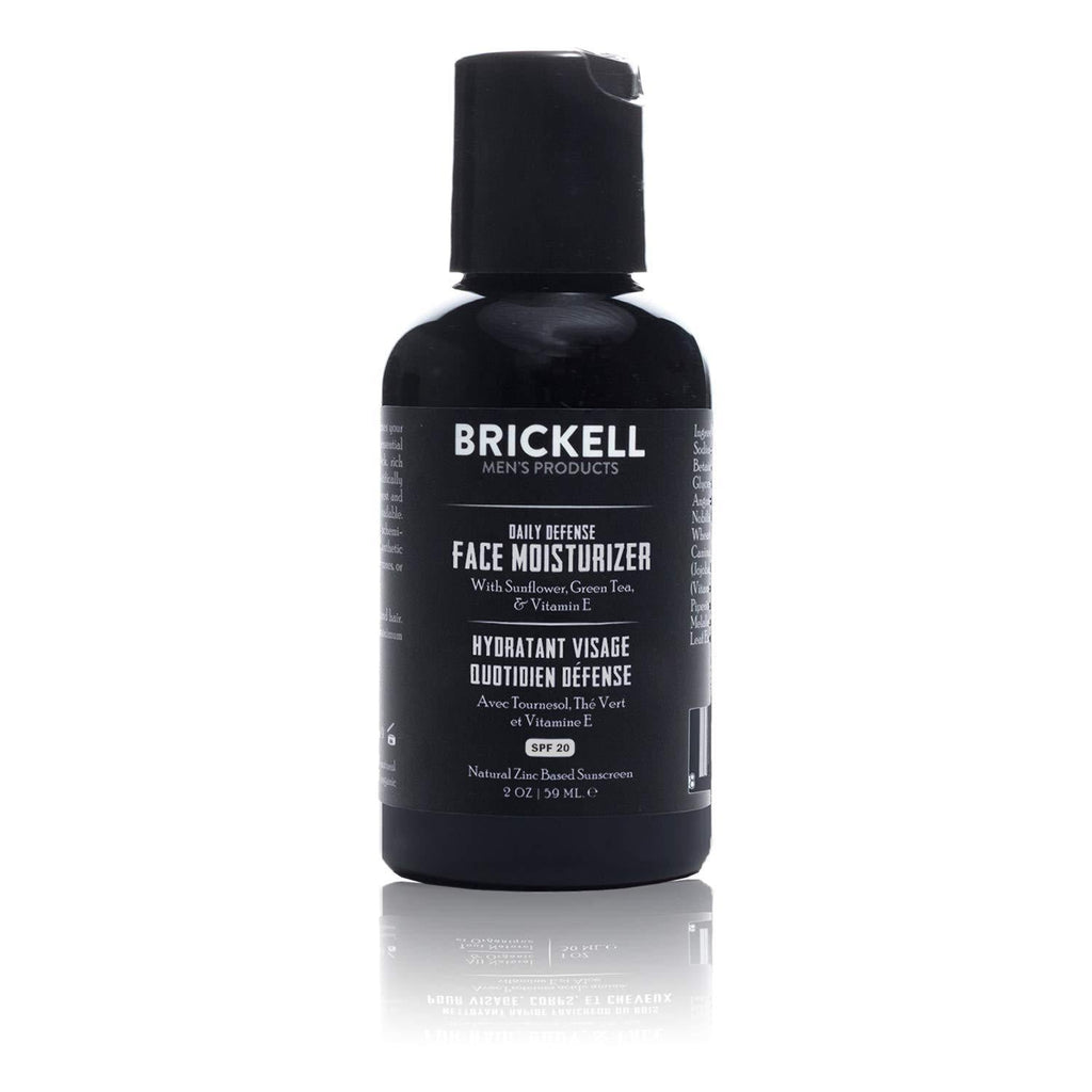 Brickell Men's Daily Defense Face Moisturizer for Men, Natural and Organic, Zinc SPF20 Face Moisturizing Sunscreen, Hydrates and Protects Skin Against Harmful UVA/B rays, 59 ml, Unscented - NewNest Australia