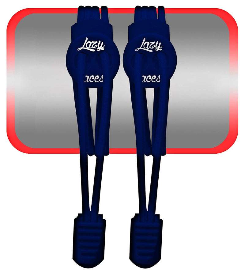 LAZY LACES ™ Elastic No Tie Lock Shoelaces for Sports, Walking, Trekking & Running | Toddlers, Kids, Adults, Elderly, Disabled & People with Low Mobility Plain Navy Blue - NewNest Australia