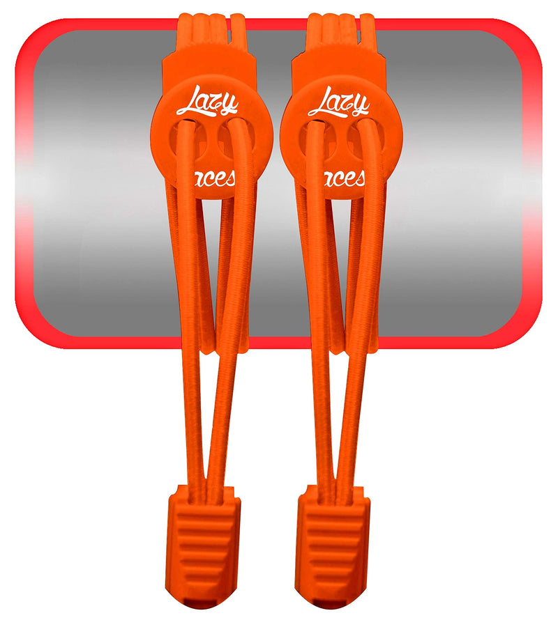 LAZY LACES ™ Elastic No Tie Lock Shoelaces for Sports, Walking, Trekking & Running | Toddlers, Kids, Adults, Elderly, Disabled & People with Low Mobility Plain Orange - NewNest Australia