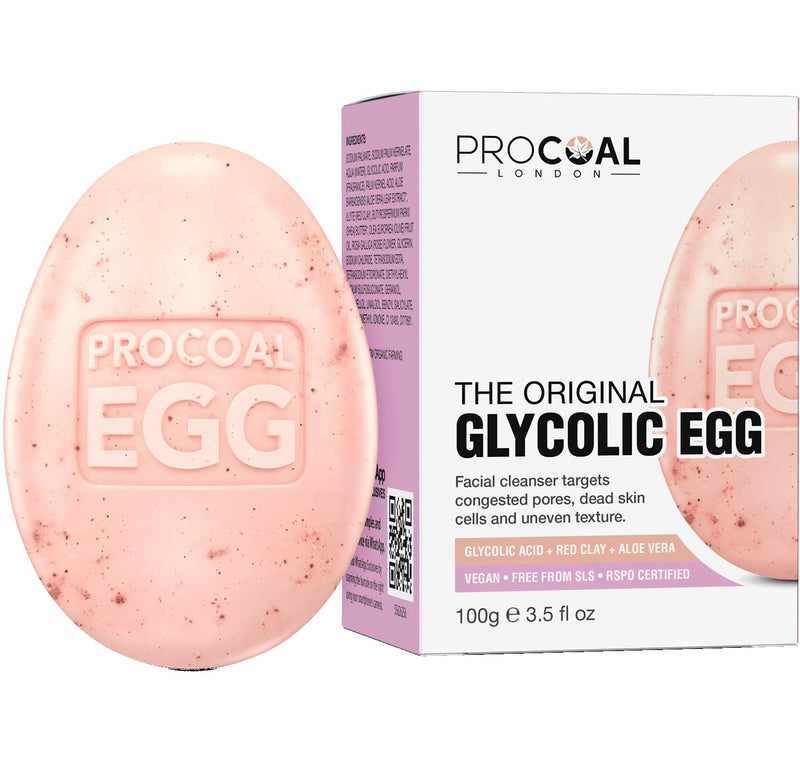 Glycolic Egg Facial Cleansing Soap 100g by Procoal - Glycolic Acid Cleanser For Rejuvenated, Bright and Glowy Complexion, Vegan & Cruelty-free Glycolic Egg - NewNest Australia