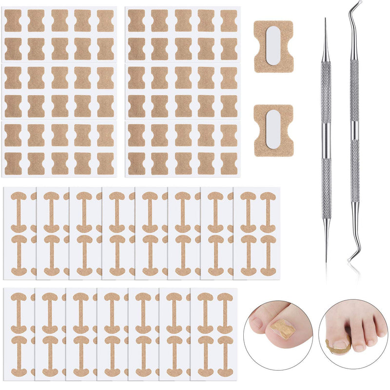 122 Pieces Ingrown Toenail Tool Set, Include Ingrown Toenail File and Lifter, 60 Pieces Elastic Patch Curved Toenails Brace Stickers and 60 Pieces Ingrown Toenail Correction Stickers - NewNest Australia