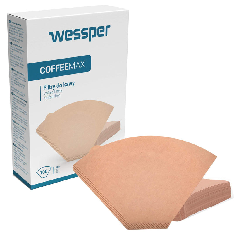 Wessper 100 Size 4 Coffee Filter Paper Cones, Unbleached - NewNest Australia