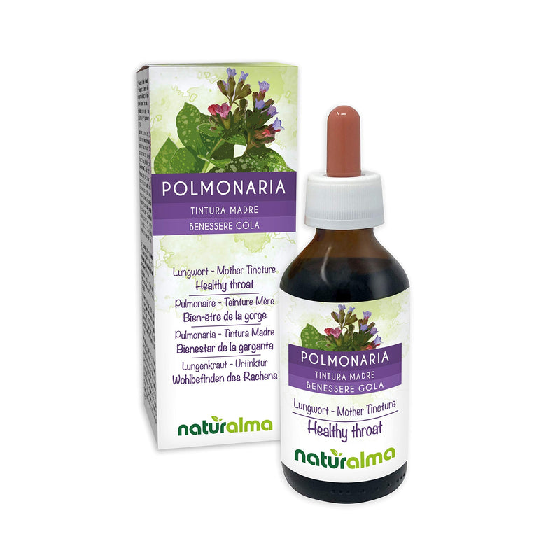 Lungwort (Pulmonaria officinalis) herb with Flowers Alcohol-Free Mother Tincture Naturalma | Liquid Extract Drops 100 ml | Food Supplement | Vegan 100 ml (Pack of 1) - NewNest Australia