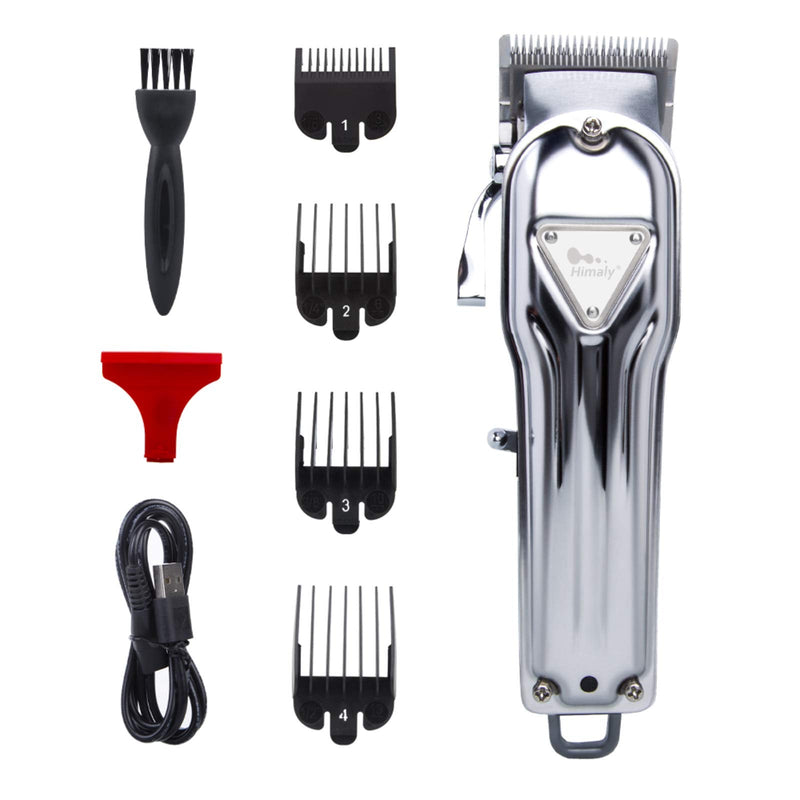 Himaly Professional Hair Clippers - Electric Cordless Hair Clippers Rechargeable Beard Trimmer Cordless & Corded Grooming Kit with 4 Guide Combs for Men and Women Silver - NewNest Australia