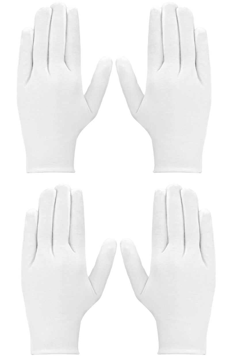 100% Cotton Moisturising and Protective Gloves for Eczema, Sensitive Dry Irritated Skin, Overnight Hand Cream Lotion Protection, Cosmetic, Spa Therapy, One Size Fits Men and Women (2 Pairs, 4 Gloves) 2 Pairs (4 Gloves) - NewNest Australia