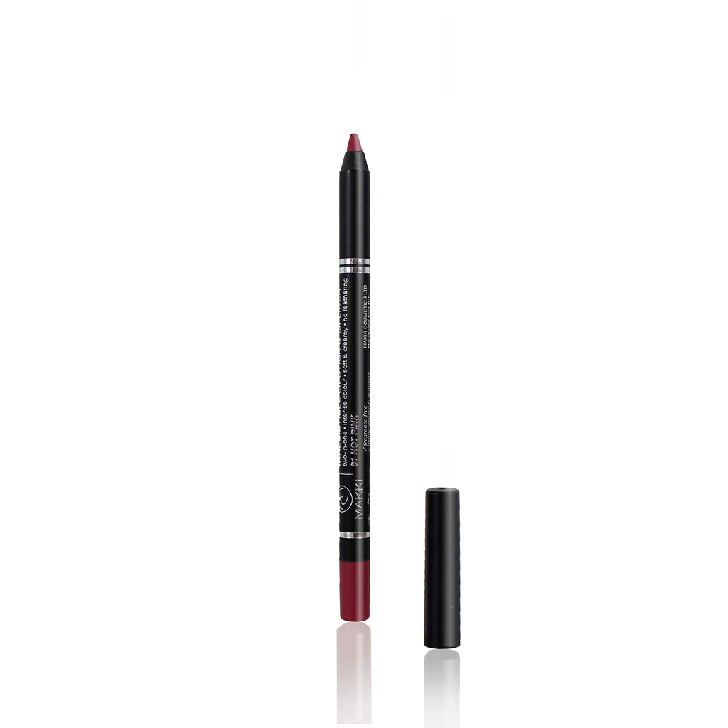 Hot Pink Makki Irresistible Lipstick & Lip Liner pencil intense rich colour finish long stay two-in-one soft and creamy no feathering, smudge-proof, extremely gliding, lip art and designer lips 01 Hot Pink - NewNest Australia