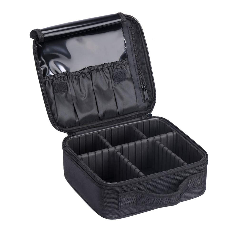 Makeup Bag,LOSMILE Travel Make-Up Bag Large Cosmetic Bags Professional Cosmetic Organiser Case Makeup Artist Train Cases Waterproof Vanity Cases Beauty Box with Adjustable dividers.(Black-l) Black-l - NewNest Australia