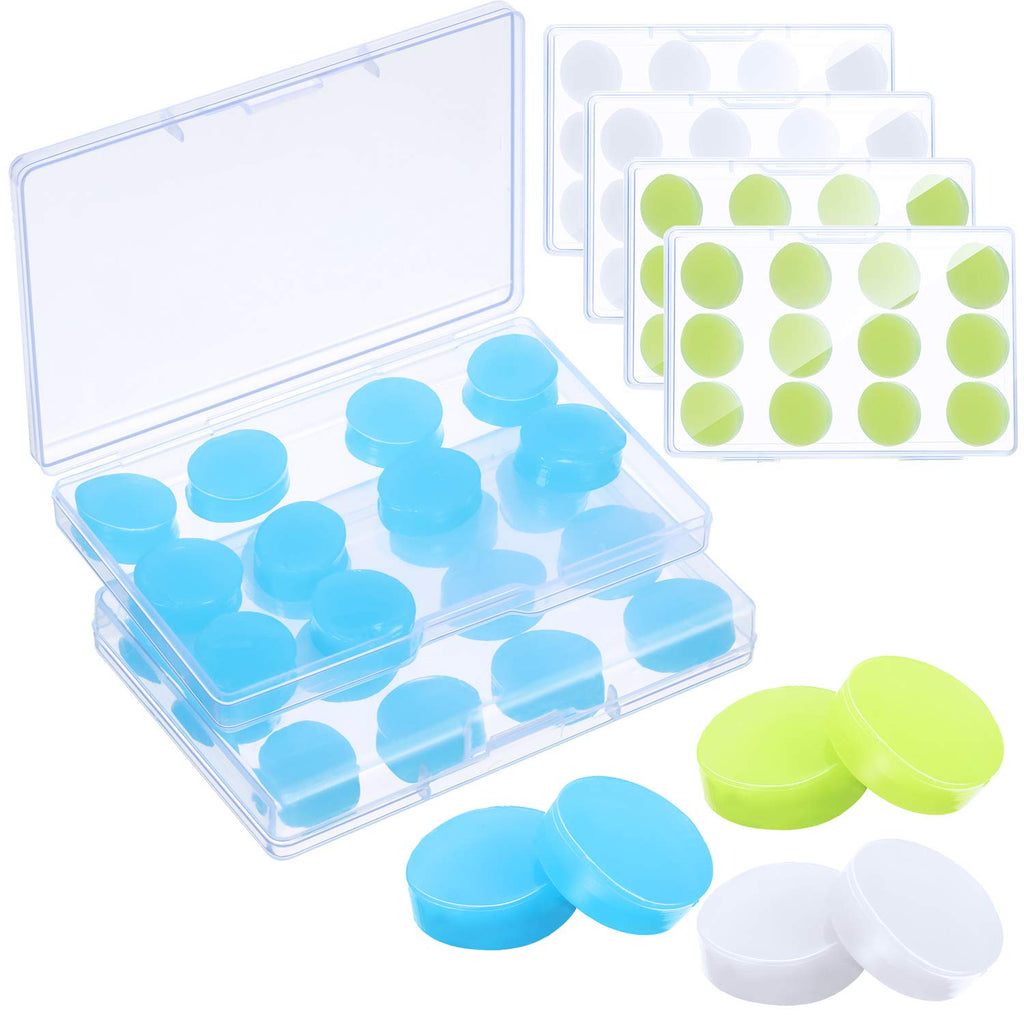 36 Pairs Gel Ear Plugs Reusable Silicone Earplugs Waterproof Swimming Earplugs Noise Cancelling Ear Plugs for Adults Kids Ear Plugs for Swimming Sleeping Snoring Studying (White, Blue, Green) White, Blue, Green - NewNest Australia