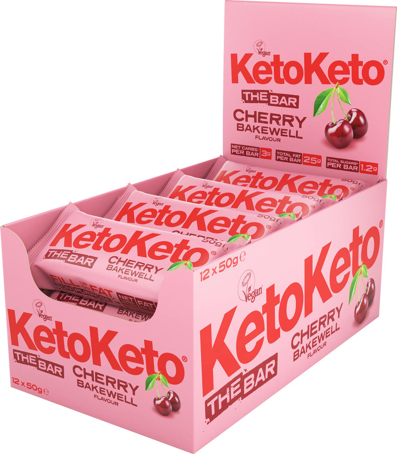 Keto Keto Bars 12 x 50g Keto Snacks For Weight Loss | Keto Diet, Sugar Free Snack, Meal Replacement Bar | Healthy Snacks, Keto Food, Low Carb | Low Calorie, Vegan Food, Breakfast Bar (Cherry Bakewell) Cherry Bakewell - NewNest Australia