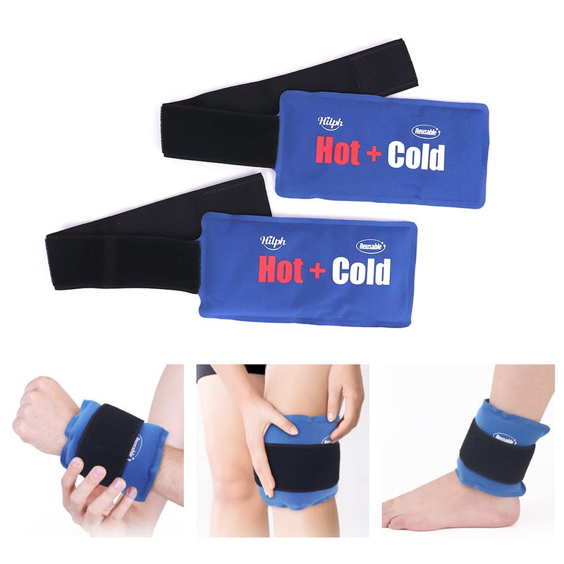 Hilph®Gel Ice Pack for Sport Injury, 2 Packs Hot & Cold Pack Compress Wrap with Adjustable Strap for Pain Relief, Muscle Pain and Inflammation, Fits for Knee, Ankle, Wrist, Head, Arm - NewNest Australia