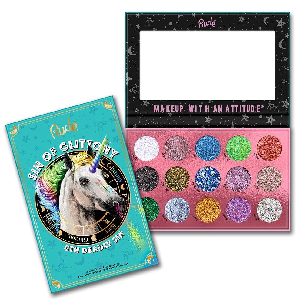 RUDE Sin of Glittony Glitter Palette 15 Eyeshadow Palette - NewNest Australia