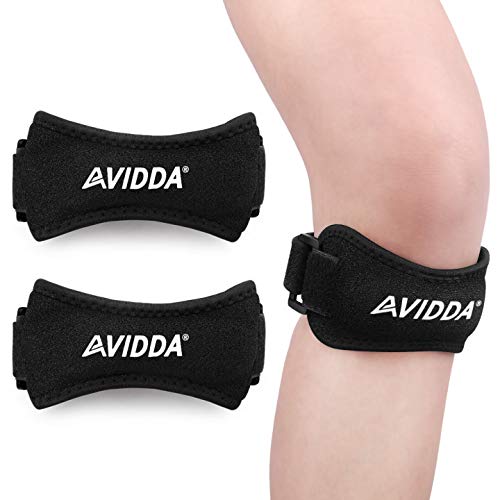 Patella Tendon Knee Support Strap 2 Pack,Adjustable Knee Brace&Knee Pain Relief Support Strap for Women and Men Dancing,Weight Lifting,Squats,Ride a Bicycle,Hiking Running Black - NewNest Australia