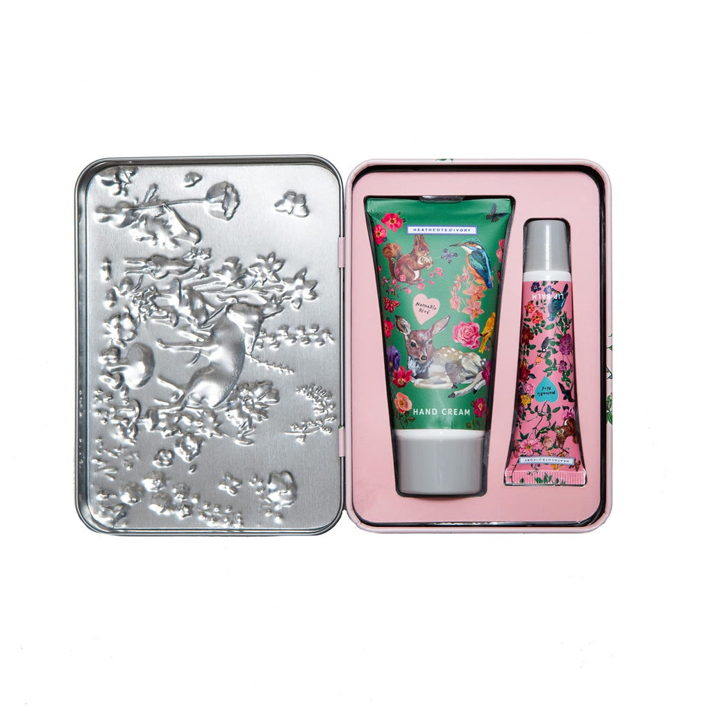 Nathalie Lete Forest Folk Hand & Lip Tin Gift Set, 50ml Hand Cream & 10ml Lip Balm Hand and Lip Tin - NewNest Australia