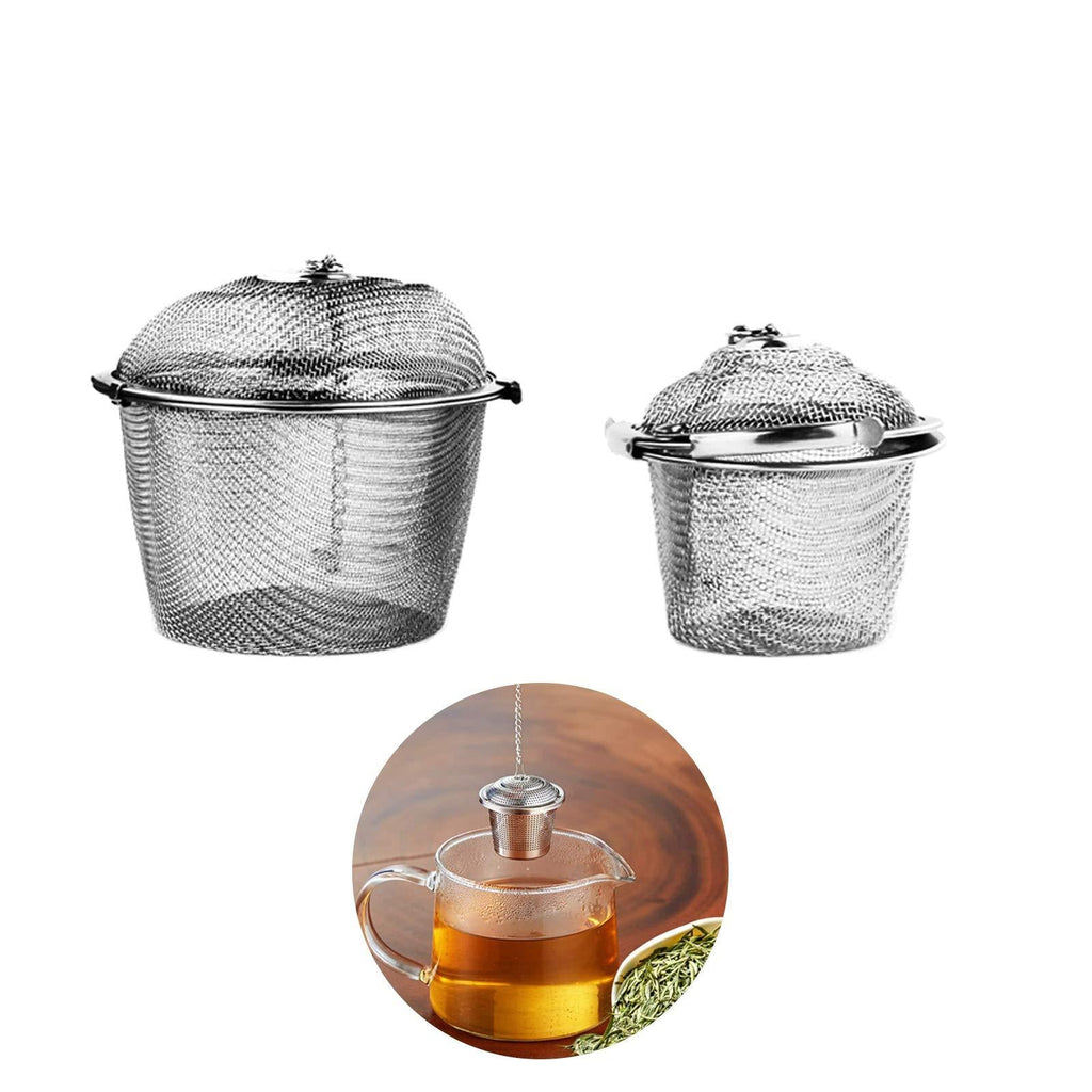 2pcs Stainless Steel Tea Ball, Mesh Tea Infuser Strainers Tea Filter, Tea Interval Diffuser with Extended Chain Hook, Tea Infuser, Stainless Steel Strainers and Steepers, for Loose Leaf Teas - NewNest Australia