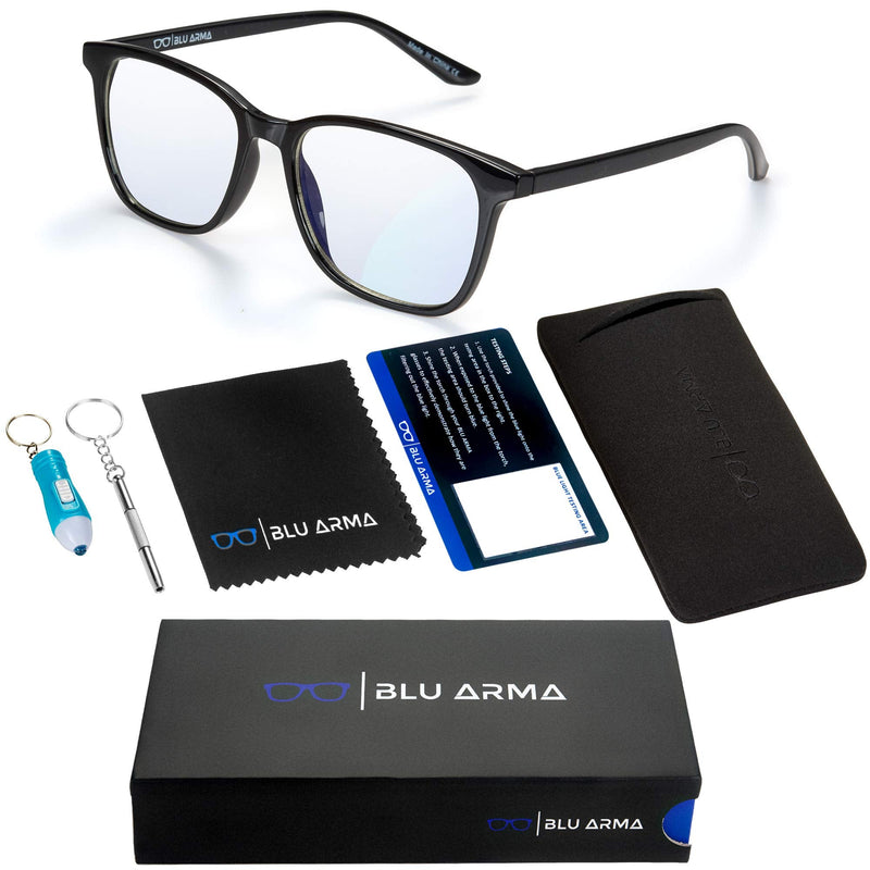 BLU ARMA® Blue Light Glasses for Men & Women with Glasses case – Reading Glasses - Gaming Glasses to Prevent Migraine, Eye Strain, and Improve Sleep – UV 400 Protection - CE & FDA Certified Black Panther - NewNest Australia