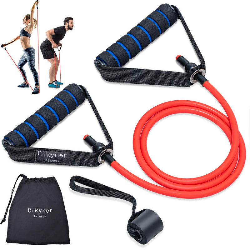 Cikyner Resistance Bands, Resistance Tubes Resistance Bands with Handles Exercise Bands, Ideal for Home Gym Physical Therapy Strength Training Muscle Toning, Door Anchor & Bag included (single tube) Red - NewNest Australia