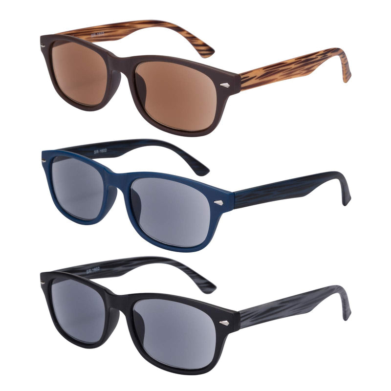 EYEGUARD Reading Sunglasses 3-Pack, UV400 Protection Outdoor Sun Readers, Non-Ploarized Classic Style Reader Sunglasses for Women and Men… 1 Magnification (Pack of 3) - NewNest Australia