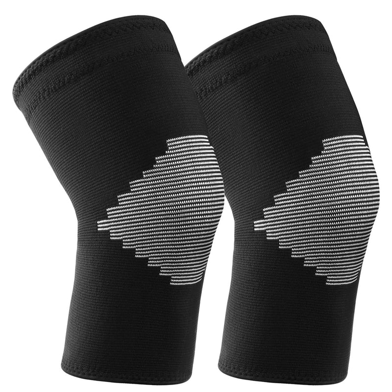 Goosehill Knee Supports 2Pack, Compression Breathable Knee Support Brace, Non-Slip Joint Protection Knee Support for Men & Women, Knee Brace Support for Running, Sports, Knee Pain Relief Black L - NewNest Australia