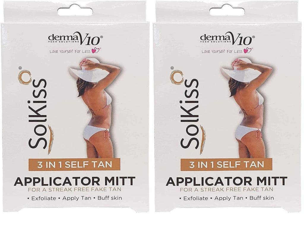 Derma V10 Solkiss 3 IN 1 Self Tan Applicator Mitt X 2 - NewNest Australia