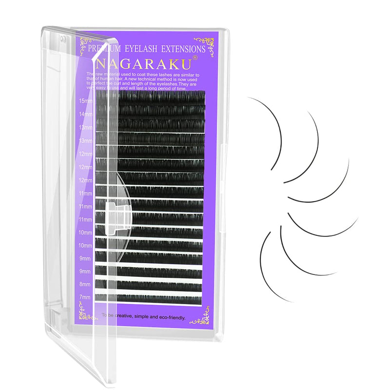 NAGARAKU 5 Trays Eyelash Extensions 0.03mm C curl 11/12/13/14/15mm in 1 pack Classic Individual Lashes Soft Natural Professional Faux Mink 16 rows (total 5 trays) 11 12 13 14 15mm 0.03 C curl - NewNest Australia