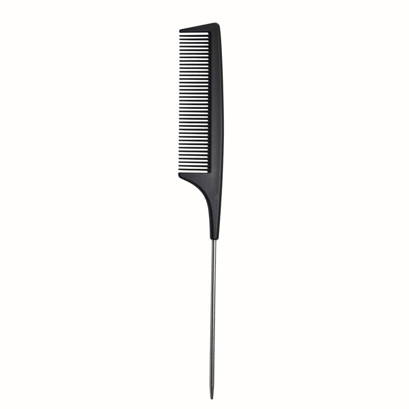 Hair Comb - a Professional Anti-static Carbon Fibre Metal-Pin Tail Comb,Heat Resistant Barber and Salon Rattail Comb with Non-skid Parting Comb,Fine Tooth in Black - NewNest Australia