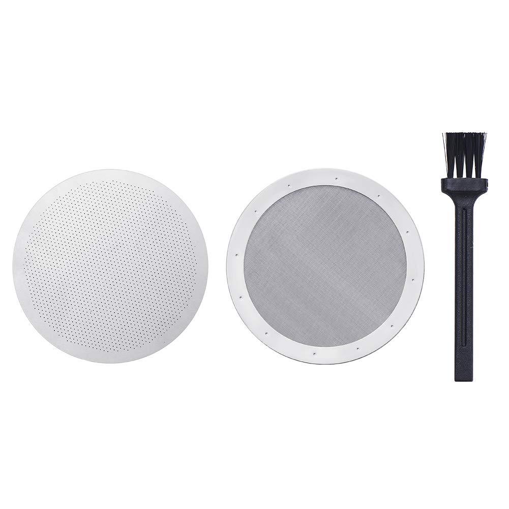 2 Pack Reusable Filters, Coffee Mesh for AeroPress Coffee Makers, 100% Stainless Steel Washable Screens with 1 Brush - NewNest Australia