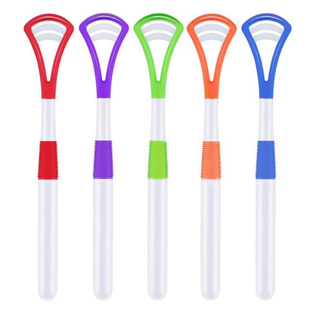 Tongue Scraper Cleaner, FANDE 10PCS Oral Scraping Cleaner, Tongue Cleaner Brush for Help Getting Rid of Bad Breath, Food Scraper to Keep Your Mouth Healthy and Clean (Set of 5 Colours) - NewNest Australia