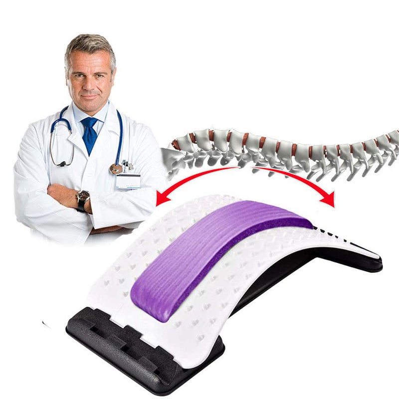 Back Stretcher Lumbar Support Back Board Back Stretcher For Lower Back Stretching Device Back Massage Lumbar Stretcher Sciatica Back Stretcher Posture Corrector Spine Relacs Massage Purple - NewNest Australia