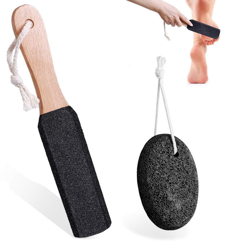 Natural Pumice Stones for Feet, Premium Exfoliator & Foot File,Foot File Callus Remover Foot Cracked Heels,Dead Skin,Hard Skin (Black) Black - NewNest Australia