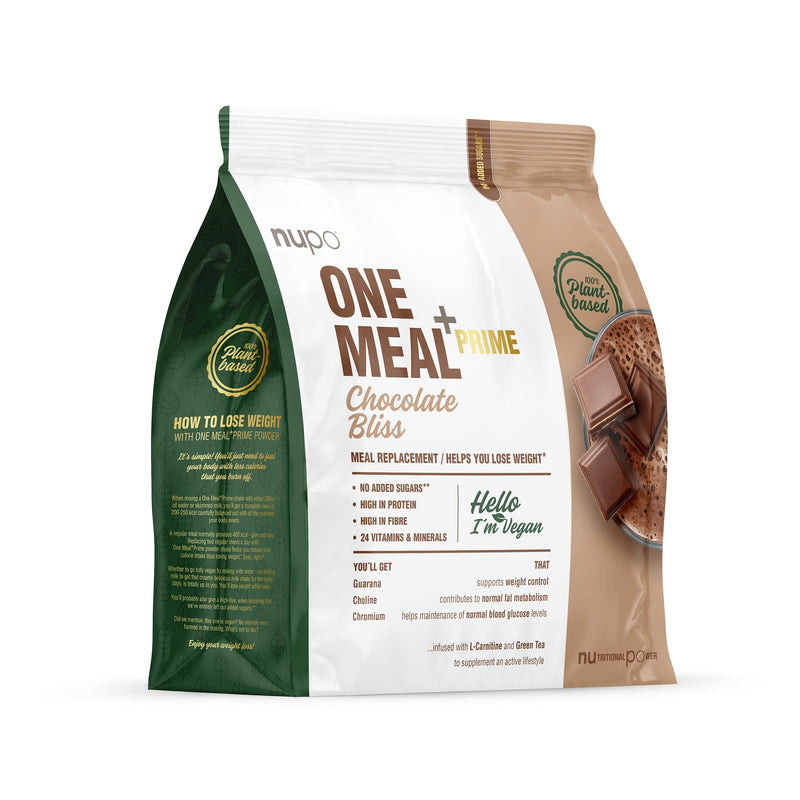 NUPO One Meal + Prime Vegan Powder - Chocolate Bliss I Tasty Meal Replacement Shakes for a Balanced Diet Plan I High in Protein I No Added sugars I 24 Vitamins and Minerals I 360g - NewNest Australia