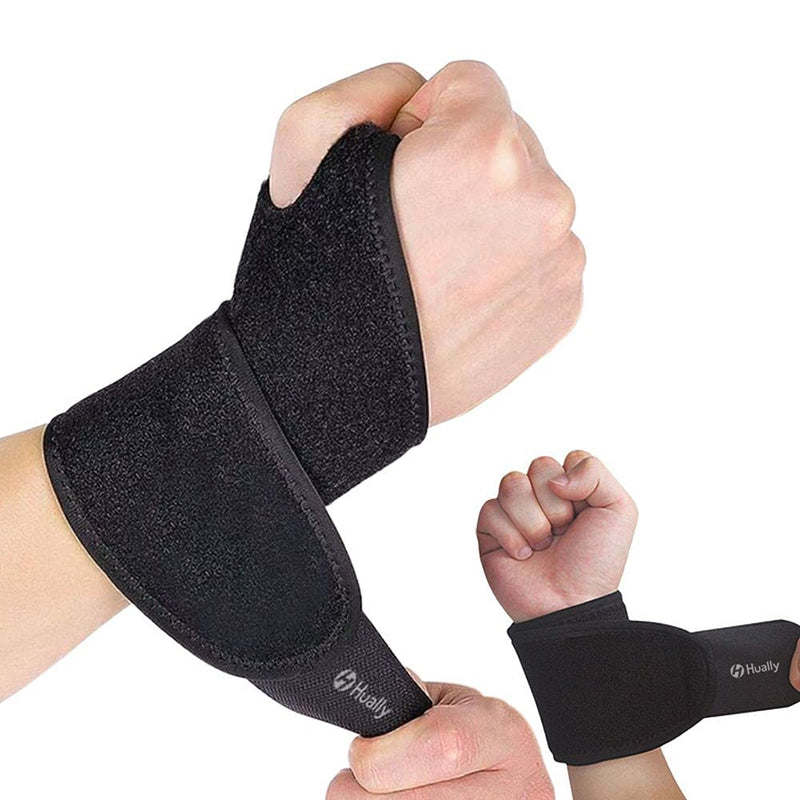 Hually Wrist Support, (2 Pack) Adjustable Wrist Brace with Hook-and-Loop Design, Breathable Wrist Wrap Band Offer Hand Support for Fitness, Bench Press, Weightlifting -One Size Fits Left or Right Hand - NewNest Australia