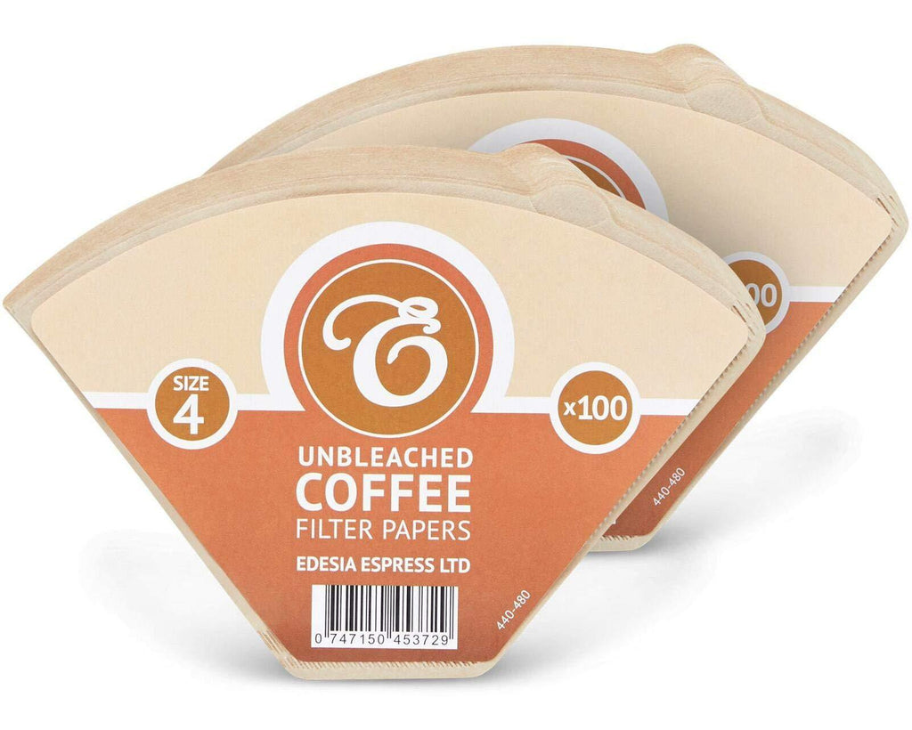 200 Size 4 Coffee Filter Paper Cones, Unbleached by EDESIA ESPRESS - NewNest Australia