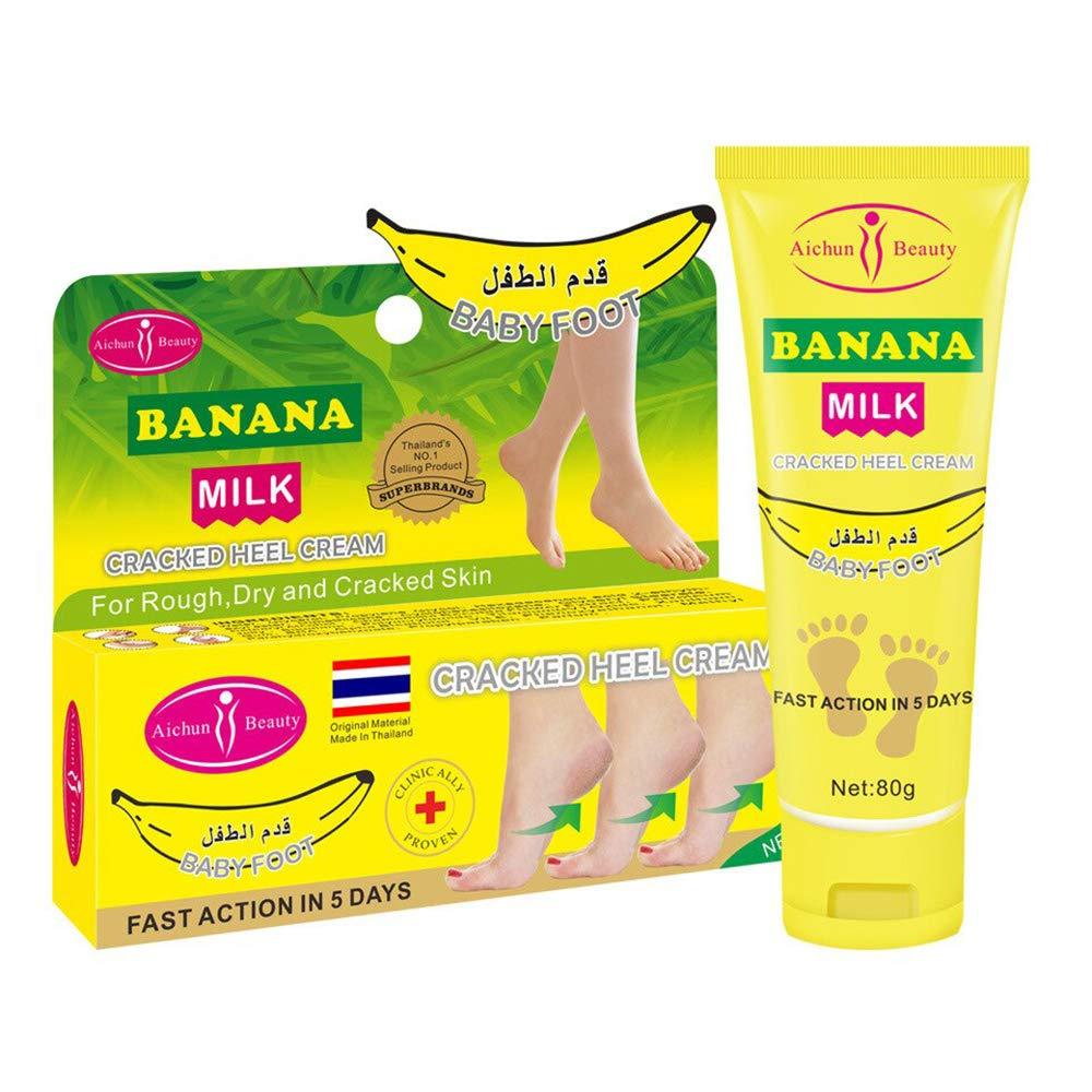 AICHUN BEAUTY Cracked Heel Cream Foot Care Banana Milk Cream Repair Relieves Rough Dry Skin Baby Foot Chilblains Hyperkeratosis 80g - NewNest Australia