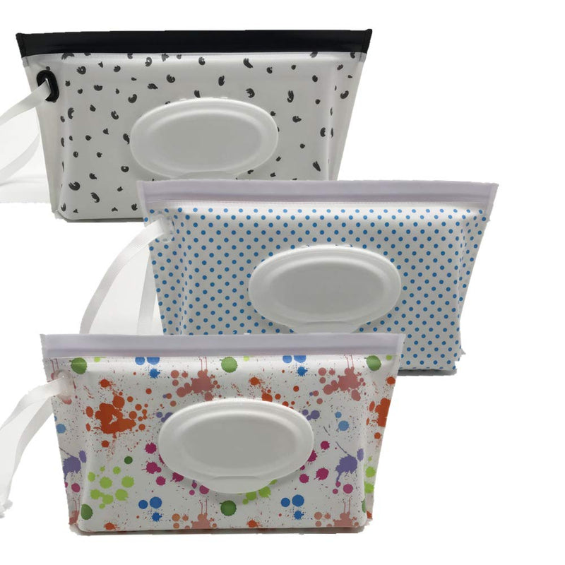 ULVBABI Portable Wet Wipe Pouch Dispenser, Reusable Baby Diaper Wipe Holder, Refillable Personal Travel Clutch Dispenser Holder | Keeps Wet Wipes Moist [3-Pack] - NewNest Australia
