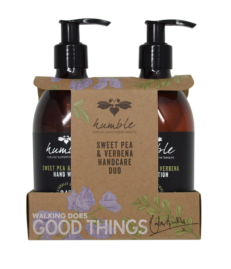 Humble Sweet Pea and Verbena Handcare Duo (285ml hand lotion & 285ml hand wash) - Carefully created with natural biodegradable ingredients. Cruelty Free. - NewNest Australia