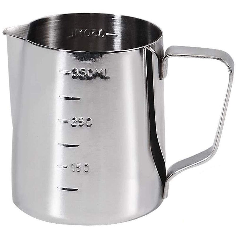 POEFT 350ML Stainless Steel Milk Frothing Pitcher Plated,Espresso Milk Frothing Pitcher Coffee jug, Latte Art Cup - Silver with scale - NewNest Australia