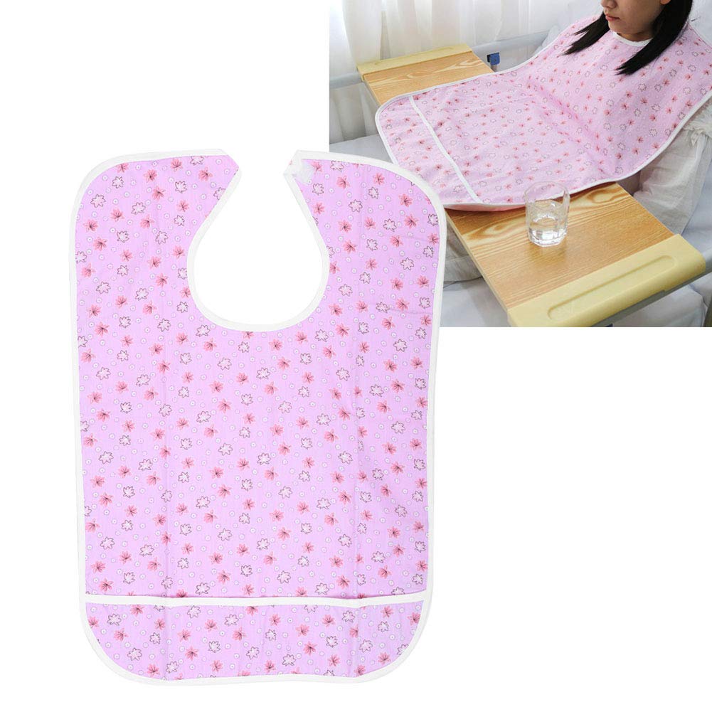 Waterproof Long Adult Bibs, Reusable Washable Stain Resistant Dining Eating Bib Clothing Protector Adult Aid Apron for Seniors Elderly Patient for Mealtime(23 * 15 * 1cm-pink 45 * 65) 23*15*1cm pink 45*65 - NewNest Australia