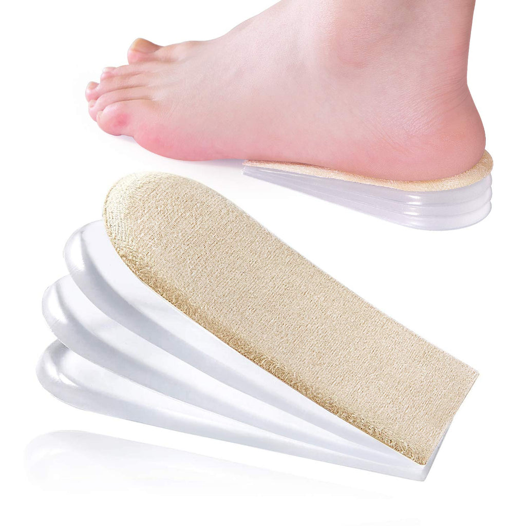 Bukihome Gel Heel Supports for Plantar Fasciitis, 4 Layer Heel Inserts, Heel Cushions, Heel Cups, Adjustable Heel Elevator for Leg-Length Discrepancies - 1 Pair (8 PCS) - NewNest Australia